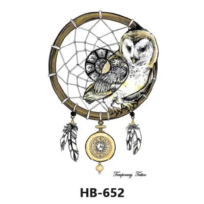 Začasni tatu rokav z motivom lovilca sanj, velike nalepke za tetovaže na roki   2