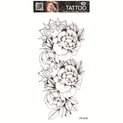 Začasni tatu črne rože - vodoodporen in dolgotrajen   Model 2