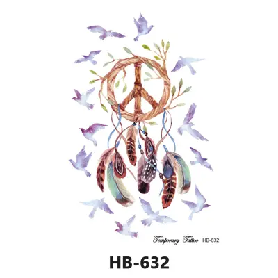 Začasni tatu rokav z motivom lovilca sanj, velike nalepke za tetovaže na roki   5