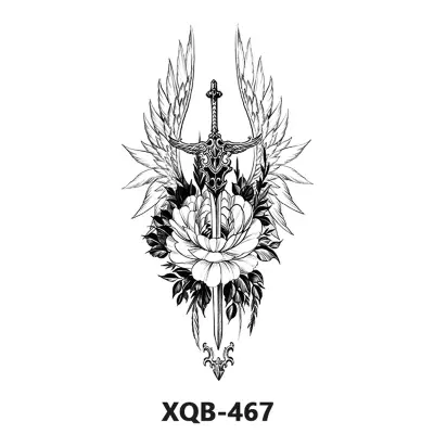 Začasna tetovaža črne barve, realistična in vodoodporna poslikava telesa   5