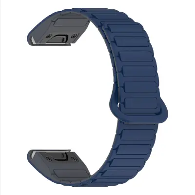 Silikonski magnetni pašček za uro Garmin Fenix 8/7X/Epix s hitrim sproščanjem Blue 26 mm