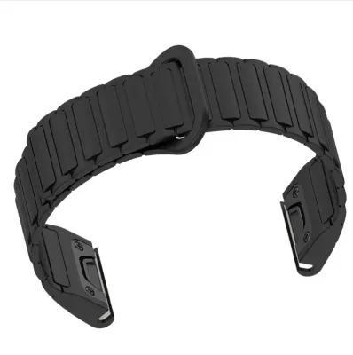 Silikonski magnetni pašček za uro Garmin Fenix 8/7X/Epix s hitrim sproščanjem Black 22 mm