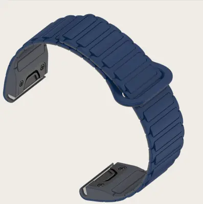 Silikonski magnetni pašček za uro Garmin Fenix 8/7X/Epix s hitrim sproščanjem Blue 20 mm