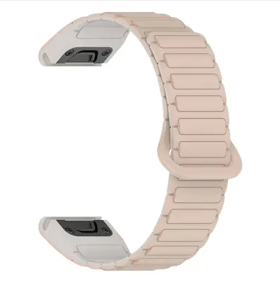 Silikonski magnetni pašček za uro Garmin Fenix 8/7X/Epix s hitrim sproščanjem Beige 22 mm