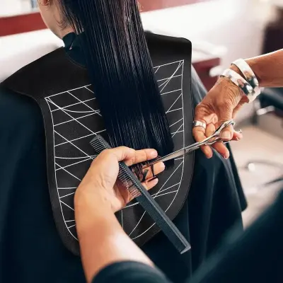 Silikonski frizerski plašč, profesionalni frizerski plašč za barvanje las, barvanje las, striženje in oblikovanje Black