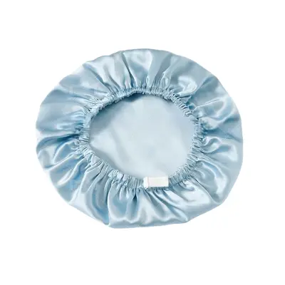 Dvojna plast 100% murve svile Sleep Cap za ženske LightBlue