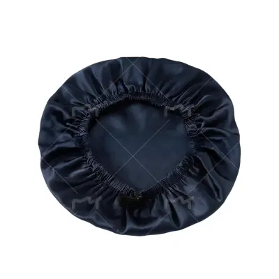 Dvojna plast 100% murve svile Sleep Cap za ženske DarkBlue