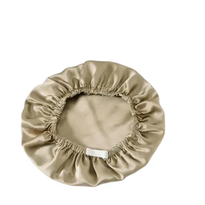 Dvojna plast 100% murve svile Sleep Cap za ženske Apricot