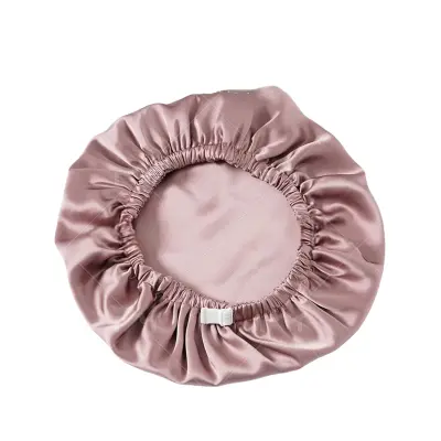Dvojna plast 100% murve svile Sleep Cap za ženske DustyPink