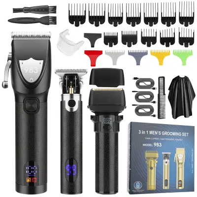 Profesionalni komplet strižnika za lase 3 v 1 za moške Black