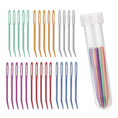 Komplet pletilnih igel - ukrivljene igle z velikim uškom (29 kosov)