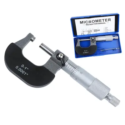 0-1 palčni zunanji mikrometer, v obliki črke U, za natančno merjenje zunanjega premera