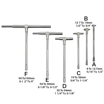 Komplet 6 notranjih pomiÄŤnih meril 8-150 mm