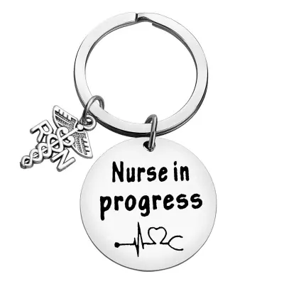 Kovinski obesek za ključe iz nerjavečega jekla za medicinske sestre - popolno darilo za dan medicinskih sester   Model 4