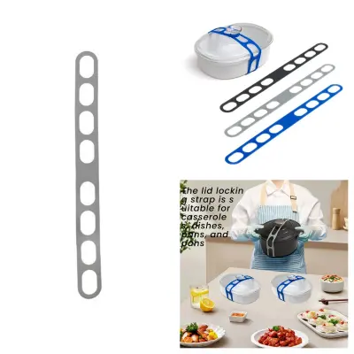Silikonski trak za pokrov - varen in nastavljiv nosilec za pokrov lonca Grey