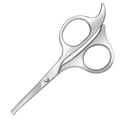 Srebrne okrogle škarje za nos s konicami in zobmi