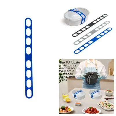 Silikonski trak za pokrov - varen in nastavljiv nosilec za pokrov lonca Blue