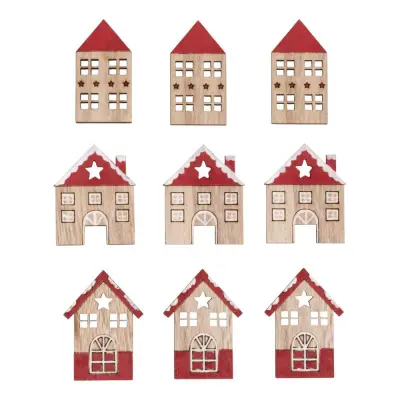 Leseni okraski božične hišice, 4,2-4,5cm