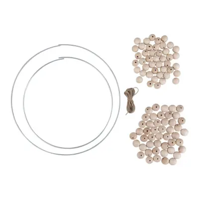 Venček iz lesenih kroglic 25+30 cm; set 2
