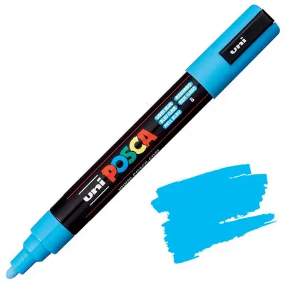 POSCA Uni flomaster; konica 1,8-2,5 mm; svetlo moder