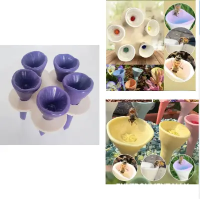 Fontana za čebele iz umetne smole v obliki rože (komplet 2 kosov) Purple