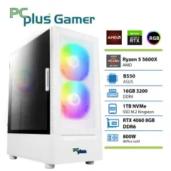 PCPLUS Gamer Ryzen 5 5600X 16GB 1TB RTX 4060 8GB bel gaming namizni računalnik