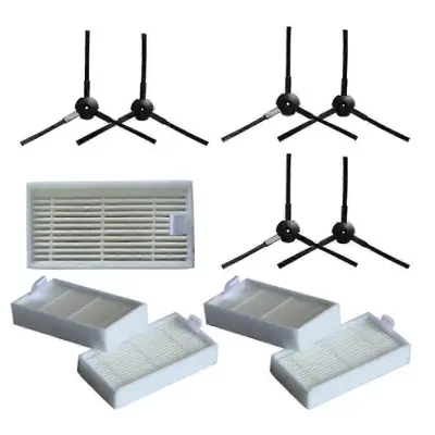 6x stranska krtača + 5x filter za Lidl Silvercrest Ssr 3000 A1 Robotski sesalnik Dodatki Sesalnik