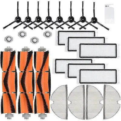 Primeren za Xiaomi Roborock S5 S60 S6 S50 S55 Mop Filter Stranska Krtača Črna Sesalnik Pripomoček Sesalnik Dodatek Komplet