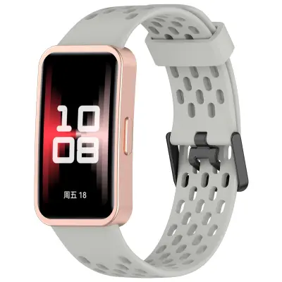 Nadomestni pašček za Huawei Band 10/9/8 - zračna zasnova z luknjami Grey