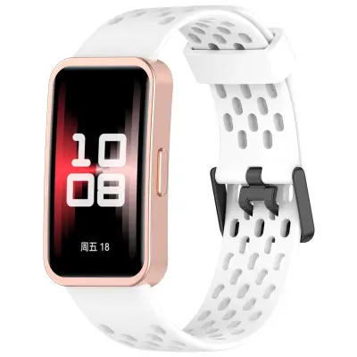 Nadomestni pašček za Huawei Band 10/9/8 - zračna zasnova z luknjami White