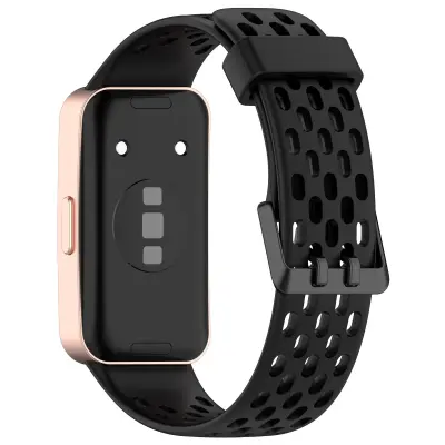 Nadomestni pašček za Huawei Band 10/9/8 - zračna zasnova z luknjami Black
