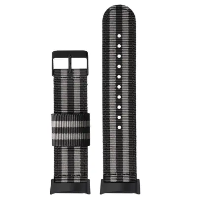 Najlonski pašček za uro za Fitbit Charge 5, zračen športni nadomestni pašček Black+Grey