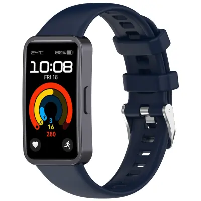 Mehak silikonski pašček za uro Huawei Band 10/9/8 (kovinska zaponka) Blue