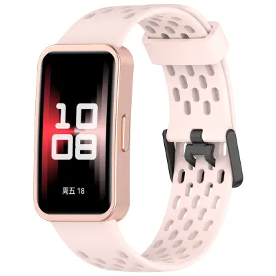 Nadomestni pašček za Huawei Band 10/9/8 - zračna zasnova z luknjami Pink