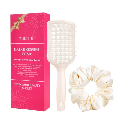 Komplet glavnika za razčesavanje z masažerjem za lasišče - darilni set z dvema kosoma Yellow