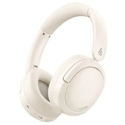 Edifier V80 hibridne slušalke z ANC, brezžične over-ear Bluetooth, 45h predvajanja, Hi-Res zvok, večtočkovna povezava – Elfenbein