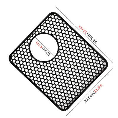 Podloga za korito s satjastim vzorcem in stranskim odtokom - črna