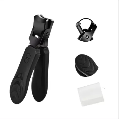 Ščipalnik za nohte, odporen proti brizganju, s široko odprtino Black