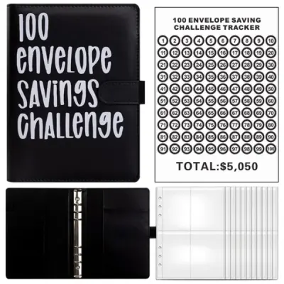 100 Envelope Savings Challenge | BUDGETRA Black
