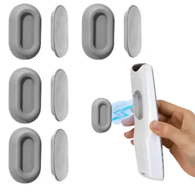 4-delni magnetni nosilec za daljinski upravljalnik, silikonski organizator za TV daljince Grey