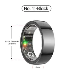 Smart Ring R1000 - spremljanje spanja Bluetooth 5.2 sledilnik kisika v krvi Black 11