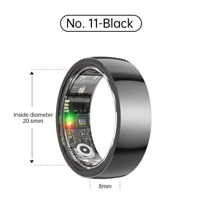 Smart Ring R1000 - spremljanje spanja Bluetooth 5.2 sledilnik kisika v krvi Black 11