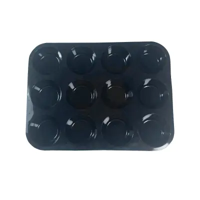 Silikonski model za torte - 12 skodelic za mafine Black