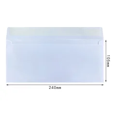 Samolepilne kuverte 24x10,5 cm, 50 kosov - bele
