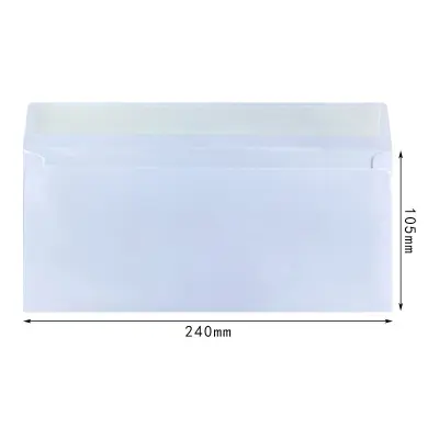 Samolepilne kuverte 24x10,5 cm, 50 kosov - bele