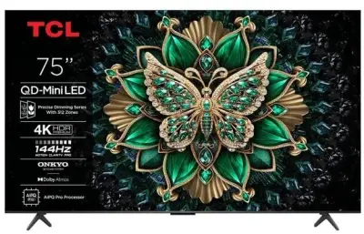 TV 75" TCL QD-Mini LED 75C6K, Google TV