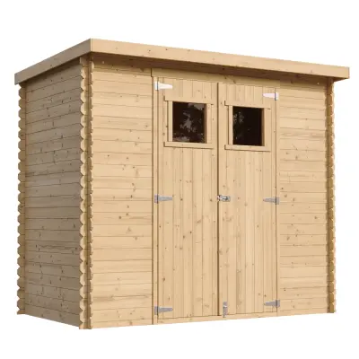 Lesena vrtna lopa - 239x142xH200cm/2.63 m2 - Vrtna hiša s podi - TIMBELA M310+M310G