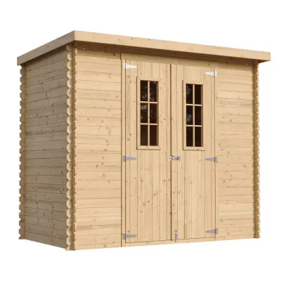 Lesena vrtna lopa - 239x142xH200cm/2.63 m2 - Vrtna hiša s podi - TIMBELA M310C+M310G