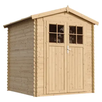Lesena vrtna lopa - 186x196xH218 cm/ 2,82 m2 - Vrtna hiša s podi - TIMBELA M320F+M320G