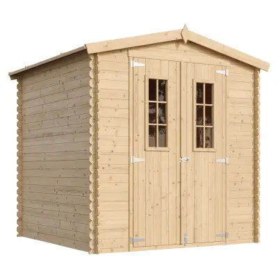 Lesena vrtna lopa - 216x206xH218 cm/ 3.53 m2 - Vrtna hiša s podi - TIMBELA M343C+M343G